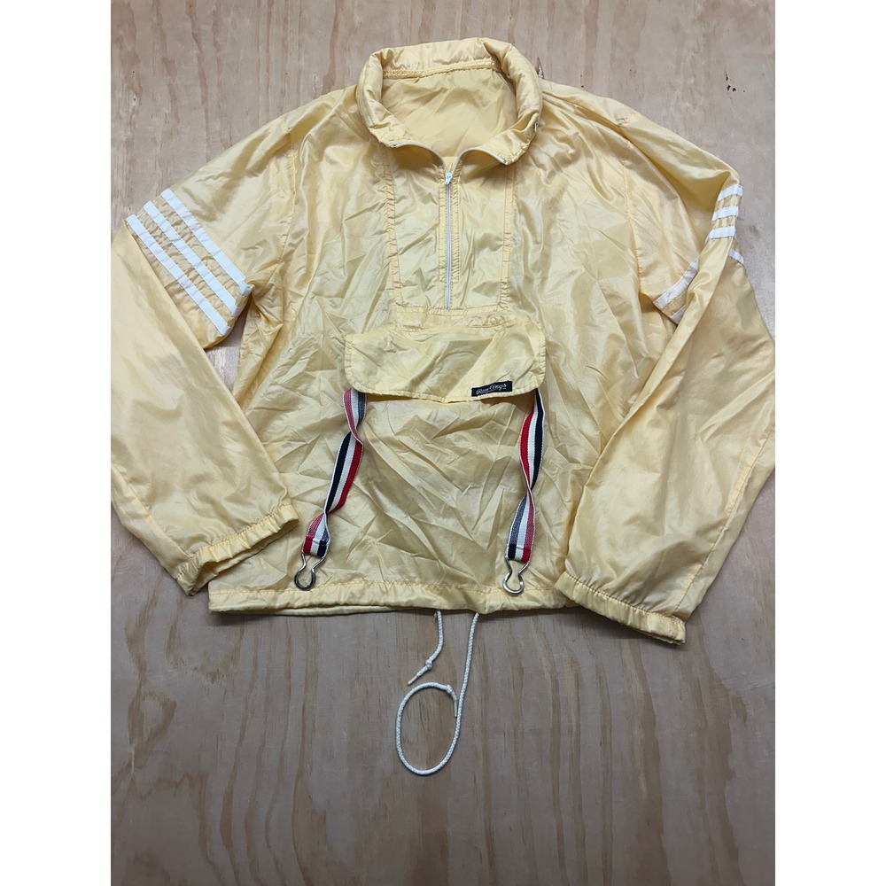 Vintage Rawlings Activewear Yellow Half Zip Windbreaker Pouch Pocket Mens M 80s